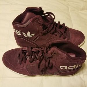 ADIDAS men's genuine suede high top sneakers